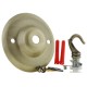 Ceiling Rose with Deco Style Hook in Antique Brass Effect