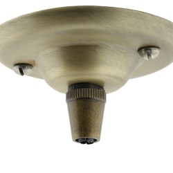 Antique Brass Ceiling Pendant Kit and B22 Lampholder with Black Flex