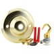 Ceiling Rose with Deco Style Hook in Brass Effect