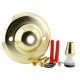 Ceiling Rose with Metal Cord Grip in Brass Effect