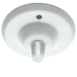 Ceiling Rose with Metal Cord Grip in Gloss White Finish