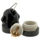Glazed Porcelain Festoon E27 Lampholder in Black