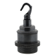 Traditional Edison Screw Lamp Holder (E27) with Shade Rings and Metal Deco Styled Hook in Bronze finish