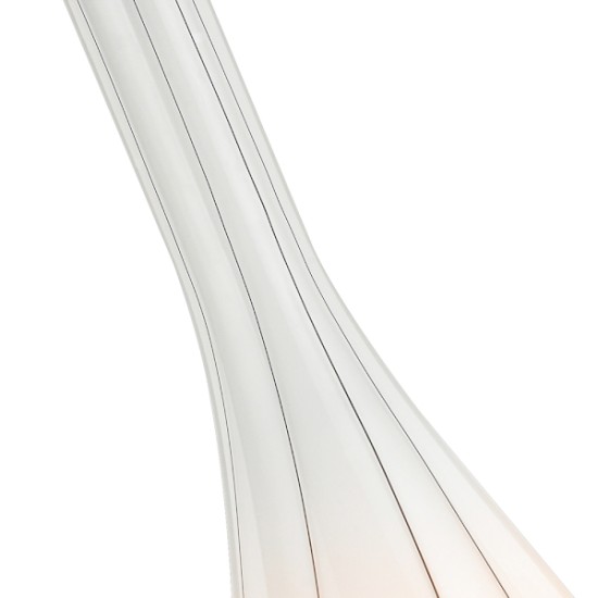 White Glass Pendant Light Fitting with Decorative Black Lines